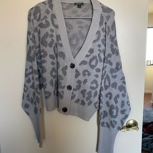 Button up cheetah print sweater